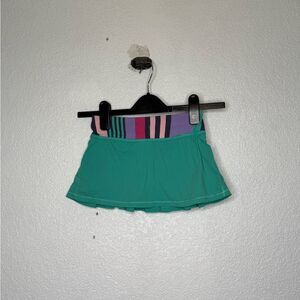 Girls Ivivva Green and Purple Performance Skorts with A-line Silhouette Size 6